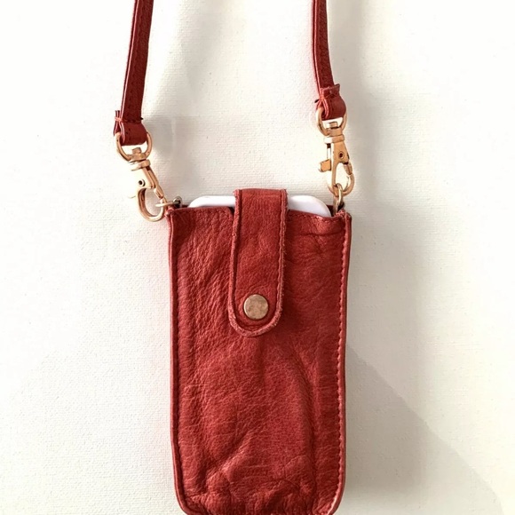 Red Free People Distressed Leather Festival Bag XS crossbody New w Store Tags - Picture 8 of 15